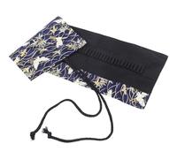 TIDTALEO Large Capacity Portable Cotton Pen Roll Pencil Bag with Chinese Style Design, Decorative Pencil Wrap Case for Students and Office Use