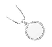 TIDTALEO Large Round Rhinestone Pendant Blank for Jewelry Making Alloy Bezel Tray for DIY Charms and Custom Necklaces Statement Pendant Tray for Women Accessories