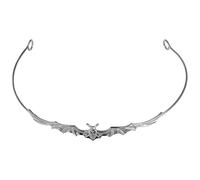 TIDTALEO Lightweight Alloy Bat Headband Accessory with Gothic Crown Design, Halloween Style Decorative Headdress for Festival and Many Other Events, Black Metal Hair Hoop