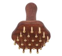 TIDTALEO Meridian Pressure Brush Meridian Massage Brush with Handle Scraping and Massaging Unique Design Wooden and Brass Material for Daily Use Scalp and Abdomen Massage Anytime Anywhere