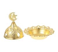 TIDTALEO Middle Eastern Style Mini Incense Burner in Golden Alloy with Creative Desktop Censer Holder for Study and Sauna Room Aromatherapy Decor