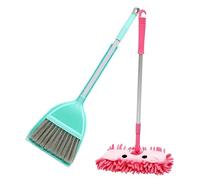 TIDTALEO Mini Cleaning Toy Set for Kids Toddler Broom and Dustpan Combo Small Flat Mop Cute Sweeping Playset for Boys and Girls for Role-Play and Household Fun