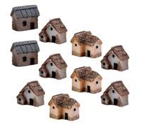 TIDTALEO Miniature Fairy Garden Resin Houses 10PCS Miniature Village Cottages for Bonsai and Succulent Landscaping Decorations Random Style