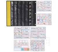 TIDTALEO Multi-functional Canvas Teaching Aid Preschool Calendar for Learning with Calendar Cards Pocket Stylish School Season Decor for Classroom and Kindergarten Supply
