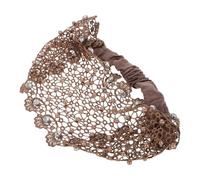 TIDTALEO Multifunctional Polyester Lace Headband for Seniors and Women, Soft Coffee- Hair Accessory Versatile Design, for Covering White Hair during Yoga and Daily Wear