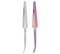 TIDTALEO Nail Shaping Pinch Tool Stainless Steel 2Pcs for Poly-Gel C Curve Clips Home Manicure Accessories