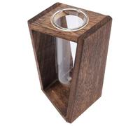 TIDTALEO Nordic Wooden Frame Hydroponic Glass Test Tube Vase for Propagation with Vintage Style Rack, Small Indoor Plant Terrarium Planter for Home and Office Decoration