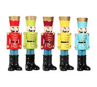 TIDTALEO Nutcracker Practical Lighting Resin Vintage 5pcs Candle Holder with Intricate Details Table Votive Holder and Christmas Centerpiece Decor for Parties and Housewarming