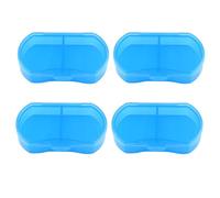 TIDTALEO Pill Organizer Small Pill Storage Case 4 Pcs with 2 Grids Blue Portable Lightweight Plastic Travel Medicine Box Convenient for Pocket Purse for Daily Use