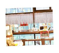 TIDTALEO Pink Lace Short Window Curtain Decorative Sheer Half Curtain for Kitchen Balcony Home Premium Polyester Breathable Sun Shade