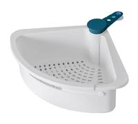 TIDTALEO Plastic Kitchen Colander Sink Storage Rack with Sturdy Suction Cup and Space Saving Triangular Design for Kitchen and Washroom Use, for Holding Fruit and Dishes Random Color