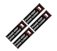 TIDTALEO Please Close Door Sign Decal for Office and Storage Room, Pvc Material, Black Colour, Minimalist Style, 4pcs Pack, Sturdy and Longterm Use, Suitable for Meeting Rooms and Bathrooms