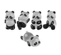 TIDTALEO Resin Animal Statues Glow in the Dark Miniature Panda Figurines 5Pcs for Micro-Landscape Garden Decor