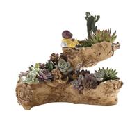 TIDTALEO Resin Driftwood Planter 3 Pots Multilayer Simulation Tree Root Design Succulents Pots Decorative Lightweight Suitable for Container Garden and Air Plant Display