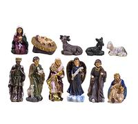 TIDTALEO Resin Nativity Ornament Religious Jesus Scene Backdrop Christmas Home Decor Gift with Delicate Catholicism Design for Living Room and Office