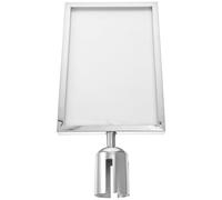 TIDTALEO Retractable Belt Stanchion Sign Holder Commercial Vertical Portrait Frame in Stainless Steel for Crowd Control and Queue Management