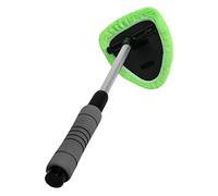 TIDTALEO Retractable Handle Car Glass Brush with Rotating Triangular Head Microfiber Windshield Cleaner for Dust Fingerprints and Winter Defogging Non Slip Sponge Grip Tool for Interior and