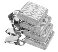 TIDTALEO Reusable Tablecloth Clips Silver Tablecloth Weights to Secure Table 4pcs with Stone and Iron Material, Portable Decorative Table Covers Clamp for Outdoor Picnic and Restaurant Use