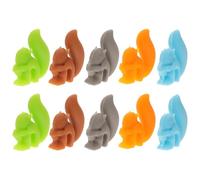 TIDTALEO Silicone Squirrel Tea Bag Holders to Identify Glasses and 10pcs Wine Glass Markers, Decorative Drink Markers with Unique Cute Design for Gathering and Office Use