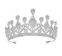 TIDTALEO Silver Heart-shaped Environmentally Friendly Electroplated Finish Alloy with Stones Great Workmanship Wedding Headband for Anniversary Celebration and Public Relations Planning