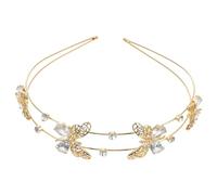 TIDTALEO Sparkly Rhinestone Butterfly Headband, Zinc Alloy Bridal Hair Accessory for Bride and Bridesmaid, Bright Crystal Headdress for Wedding Parties