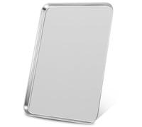 TIDTALEO Stainless Steel Rectangular Cold Noodle Plate 35x25x1.5cm Flat Snack Food Tray for Restaurant Hotel Japanese Cuisine Serving