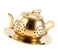 TIDTALEO Stainless Steel Tea Infuser with Golden Finish Loose Leaf Tea Steeper and Filter