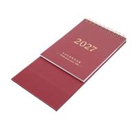 TIDTALEO Standing Desk Calendar Easy Page Flipping Minimalist in Red 2027 with Twin Wire Binding and Efficient Schedule Planning, Small Desktop Monthly Planner for Office and School Use