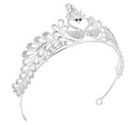 TIDTALEO Swan-shaped Alloy Rhinestone Bridal Tiara Silver Wedding Crown Headpiece Decorative Hair Accessory for Bride Banquet and Photography Random Color