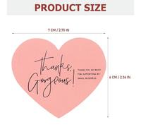 TIDTALEO Thank You Cards Decorative Coated Paper Cards 150pcs Heart Shaped with Envelopes That Can Be Kept for A Time, Elegant and Beautiful for Small Business and Wedding Party