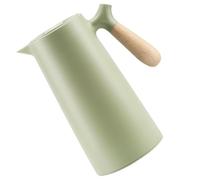 TIDTALEO Thermal Kettle Insulated Coffee Carafe with Plastic Shell and Glass Liner 1l Wooden Handle Healthy and Safe No Bad Smell, Stylish Nordic Design for Journey and Office