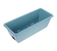TIDTALEO Vegetable Planters with Base and Drainage Holes, Medium Rectangular Plastic Planter Box in Sky Blue, 43Cm Long, Two Sets for Window Frame Gardening
