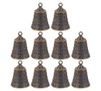 TIDTALEO Vintage Brass Bell Pendants Small Delicate Retro Jingle Bells for DIY Crafts 10 Pcs with Easy-to-hang Design, for Pendant Necklace Making and Home Decorations
