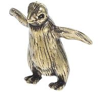 TIDTALEO Vintage Brass Penguin Figurine with Realistic Design, Elegant Small Sculpture Ornament for Wine Cabinet and Table Decor, Collectible Desk Ornament for Animal Lovers