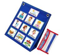 TIDTALEO Visual Schedule Chart, Blue Routine and Chore Chart, Daily Task Planner and Hanging Calendar for Boys, Autism Support Educational Organizer