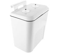 TIDTALEO Wall Mounted Dust Bin for Dry and Wet Waste Separation Kitchen Trash Bin with Dual Compartment and Lid, Hanging Trash Can White 9L for Living Rooms and Home