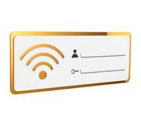 TIDTALEO Wifi Password Sign Board Wifi Board Sign with Erasable Password Display Acrylic Wall Plaque Sturdy Glue Mounted 10x4 Inch for Home and Restaurant