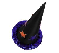 TIDTALEO Witch Wizard Pointed Hat Comfortable Fit Cosplay Halloween with Star Embellishments Cloth Party Costume Headwear Resists Deformation for Witch Party Decor and Walking