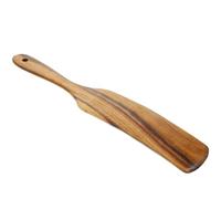 TIDTALEO Wood Turner Long Handle 13.4 Inch Wooden Spatula Flat Slotted Cooking Tool Suitable for Household Kitchen Use
