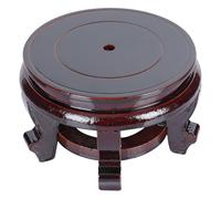 TIDTALEO Wooden Oriental Style Flower Pot Stand Round Plant Display Base for Vase Bonsai Fishbowl with High-density Board Indoor Outdoor Plant Holder Supporting Up