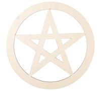 TIDTALEO Wooden Pentacle Wall Hanging Ornament Five-Pointed Star Design, Creative Altar Decoration and Cup Coaster, Khaki Colour Suitable for Home and Ritual Use