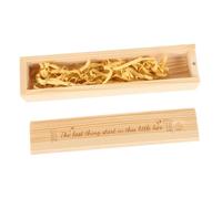 TIDTALEO Wooden Pregnancy Test Storage Box Decorative Keepsake Case with Footprint Motif for Newborn Announcements and Mementos Natural Elegant Design for Shower Gifts and Milestone