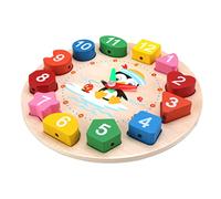 TIDTALEO Wooden Shape Sorting Clock Early Education Learning Cognitive Development for Cartoon Design for Understanding and Shapes