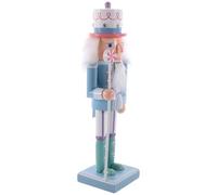 TIDTALEO Wooden Xmas Nutcracker Ornament in Blue Colour, Traditional Christmas Nutcracker Figure Made of Wood, for Decorating Your Home a Festive Photo Prop