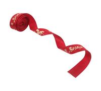 TIDTALEO Year Horse Red Polyester Ribbon with Foil Lucky Fu Character Decorative Craft Ribbon for Wedding Favors Bouquets Wreaths Party Decorations