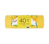 Tidy 40 Z Tie Handles Swing Bin Liners Lemon 50L