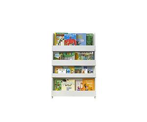 Tidy Books® Kids Bookcase (0-10) Front Facing Bookcase -Gets Kids Reading - Montessori - Eco Friendly Wood- Handmade Wall Bookshelf for Kids Room - The Original since 2004- White