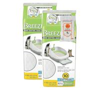 Tidy Cat Breeze Pads Refill Pack (2) 10 Count Pouches with Aurora Pet Wet Wipes