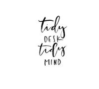 tidy desk tidy mind notebook: lined notebook with message boxes