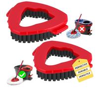 Tidy Monster Mop Base Brush, 2 Pack, Red, Polypropylene, Stiff Bristle, Replaceable Head for O Cedar EasyWrin 1 Tank System
